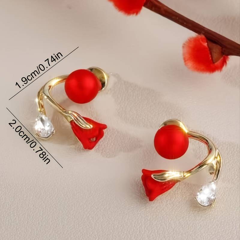 Boucles d'oreilles Rouge ( B117)
