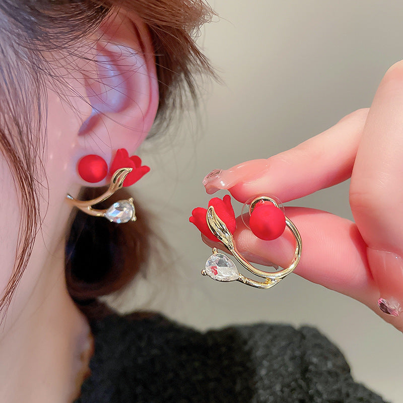 Boucles d'oreilles Rouge ( B117)